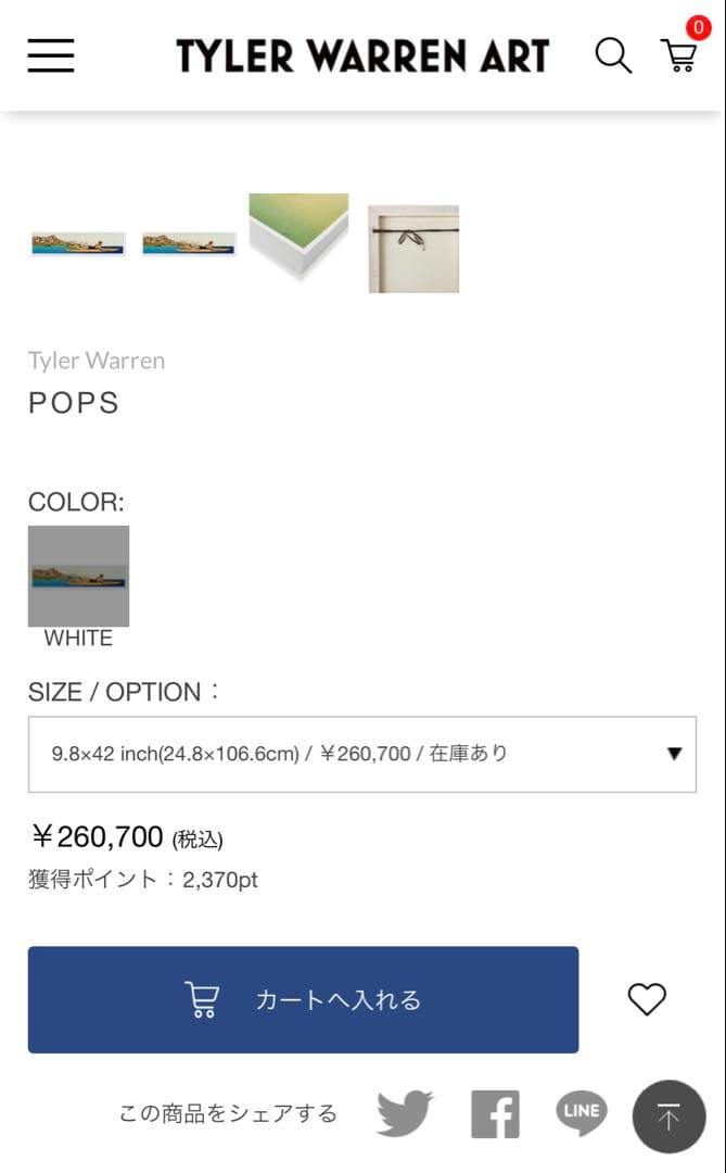 新品!定価26万円!タイラーウォーレン アートPOPS ロンハーマン