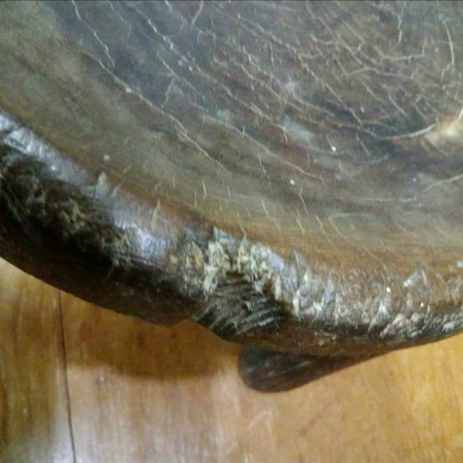 アフリカ　Tanzania　アンティーク木彫椅子　花台・オブジェに