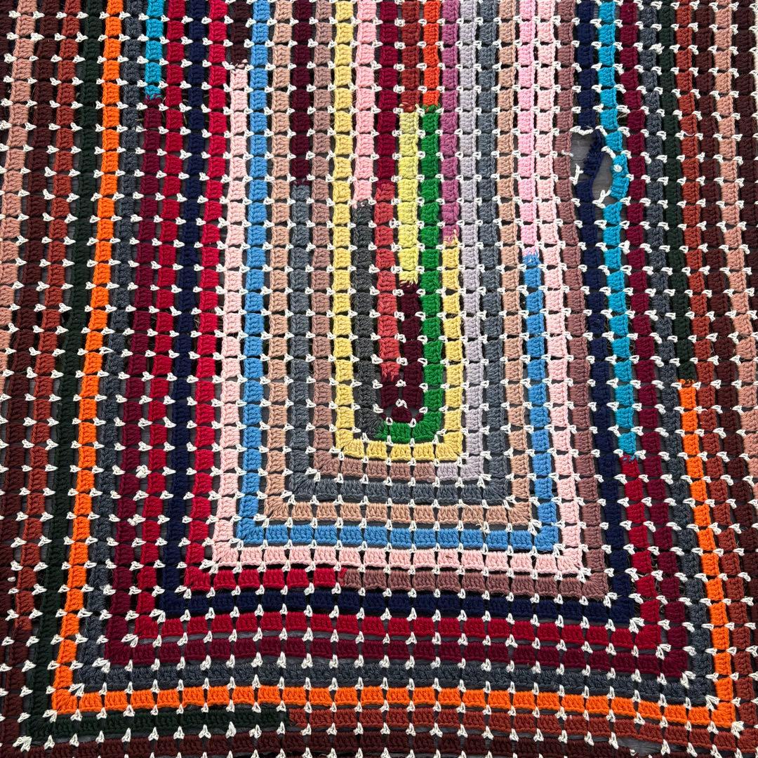 【USA vintage】 グラニーブランケット グラニースクエア ラグ