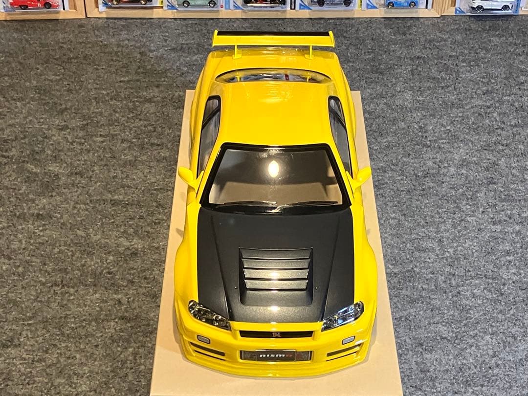 タミヤラジコン日産スカイラインGT-R R34 塗装済 スペアボディ イエロー‼︎