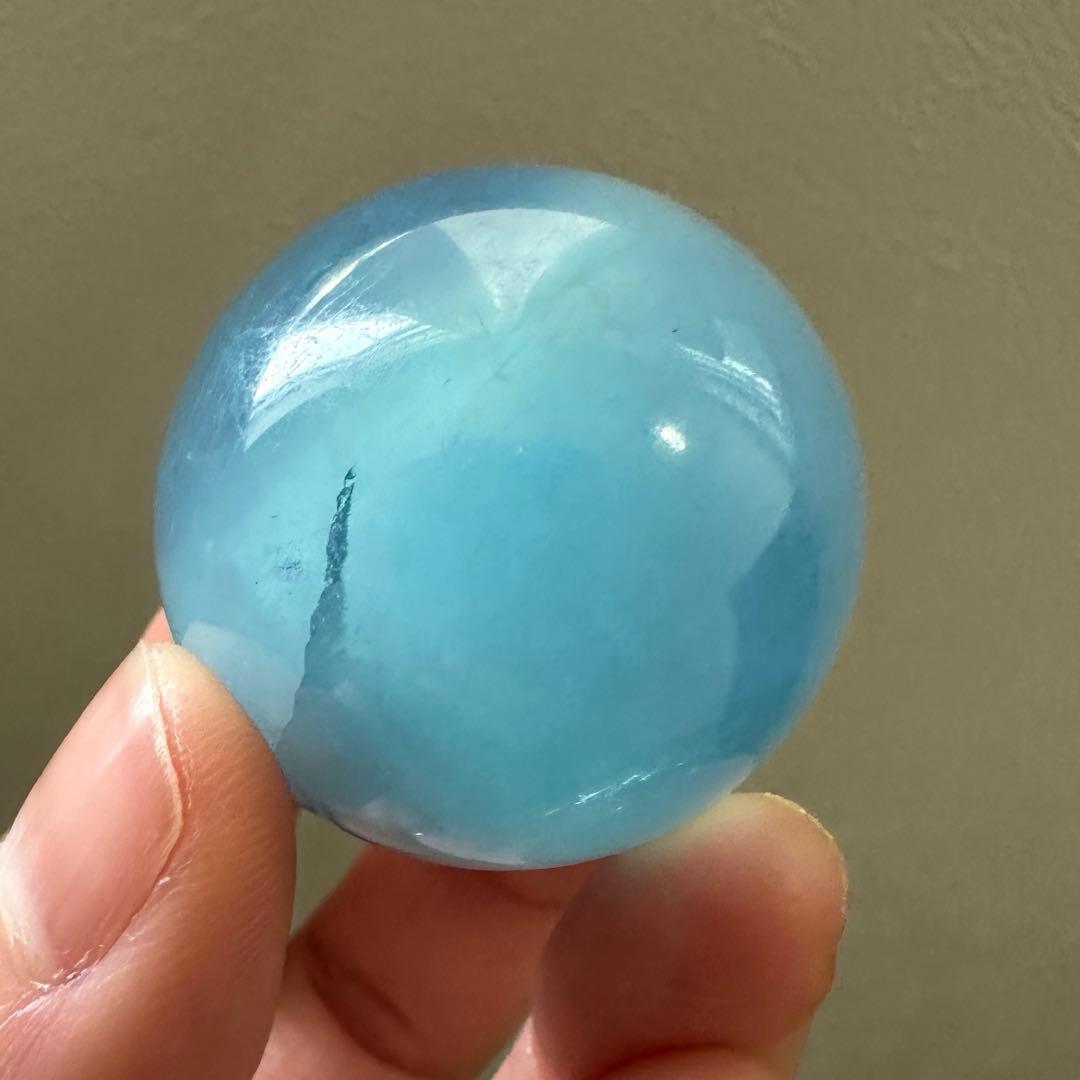 アクアマリン　スフィア　3.3㎝　高品質　アクア　50.7g