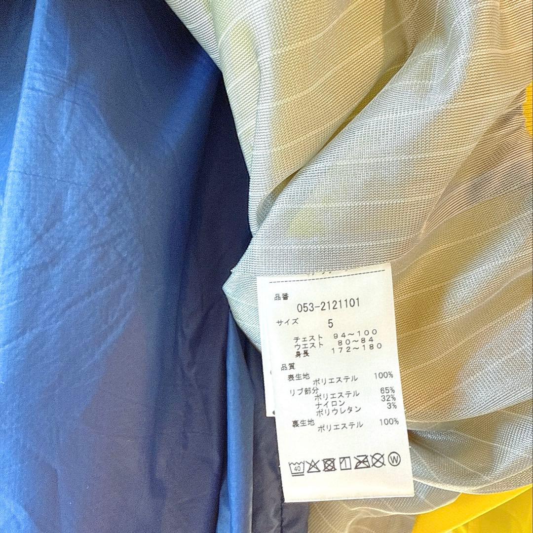 美品 ★ パーリーゲイツ ツインスニード 保温/防寒 メンズ ブルゾン 黄 紺