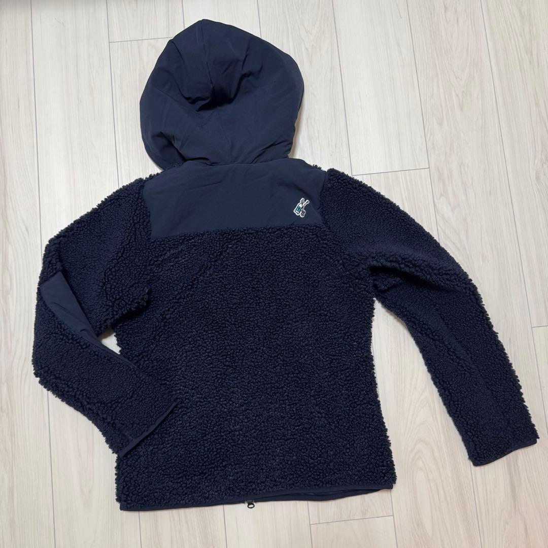 新品 adidas ボアジャケット もこもこ ネイビー フルジップパーカー 秋冬