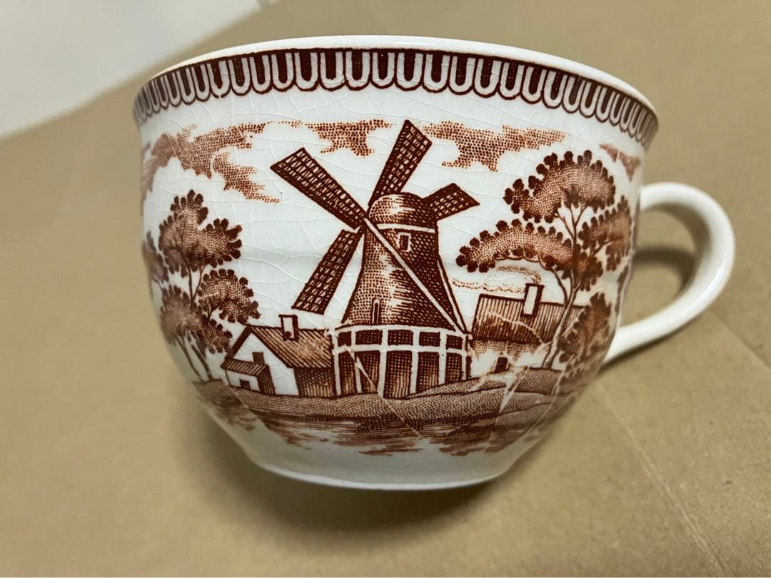 昭和レトロ　アンティーク オランダ18世紀の人物山水庭園風景画 インテリア食器