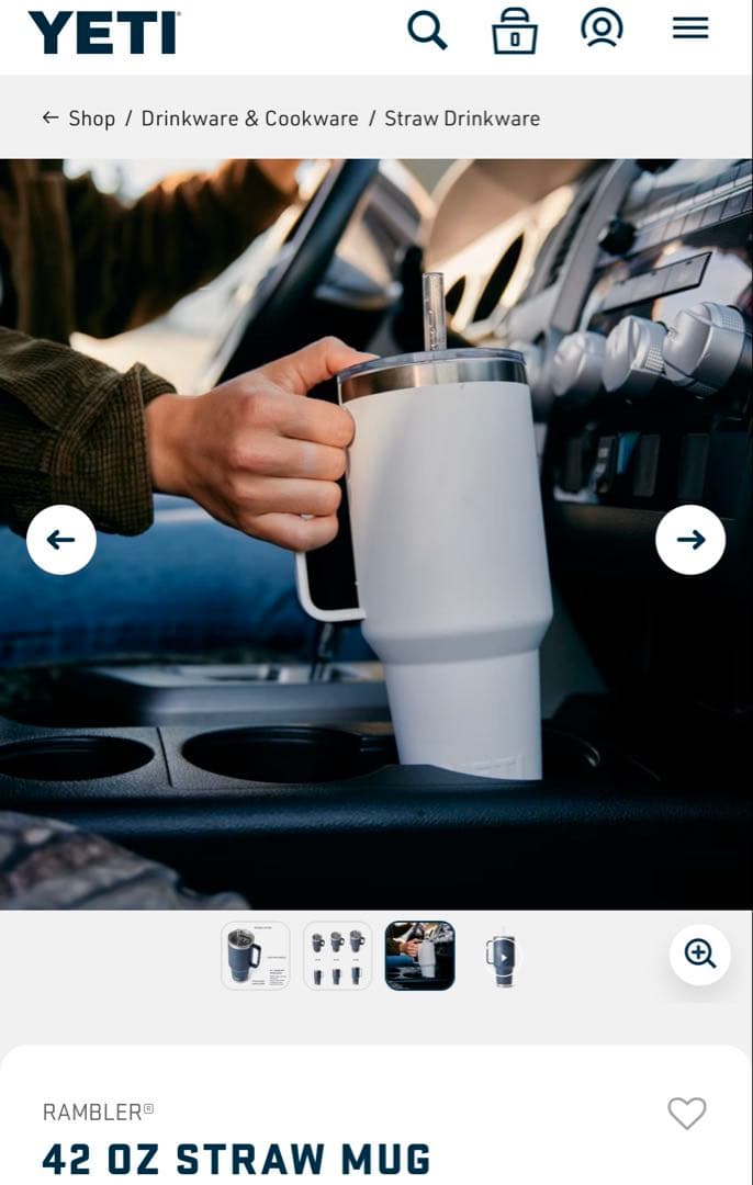 YETI Rambler 42 oz (1.2 L) ストローマグネイビー