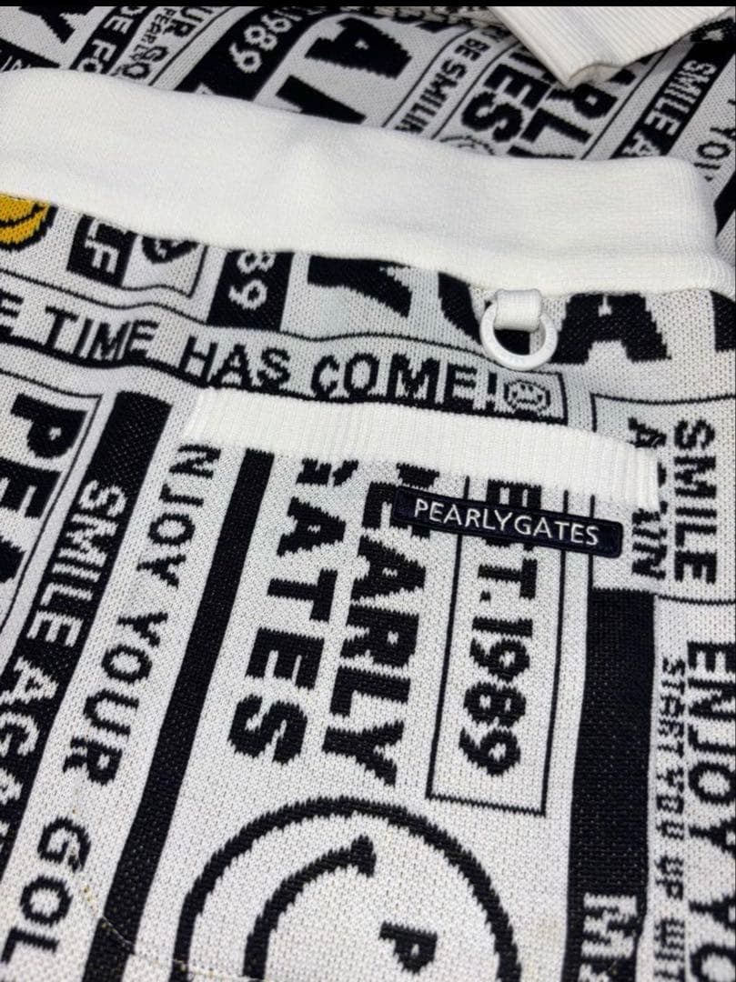 パーリーゲイツ 、ニュースペーパー.ニット素材、セットアップ