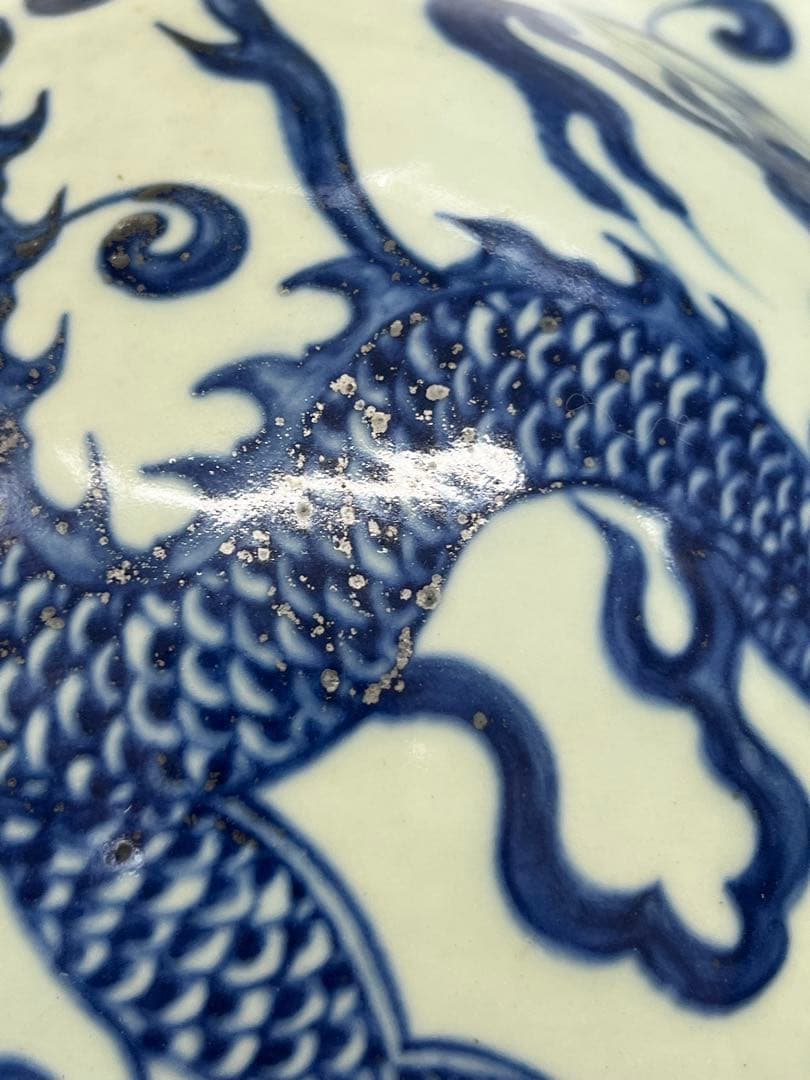 中国清時代　青花染付花瓶　重さ:4900g