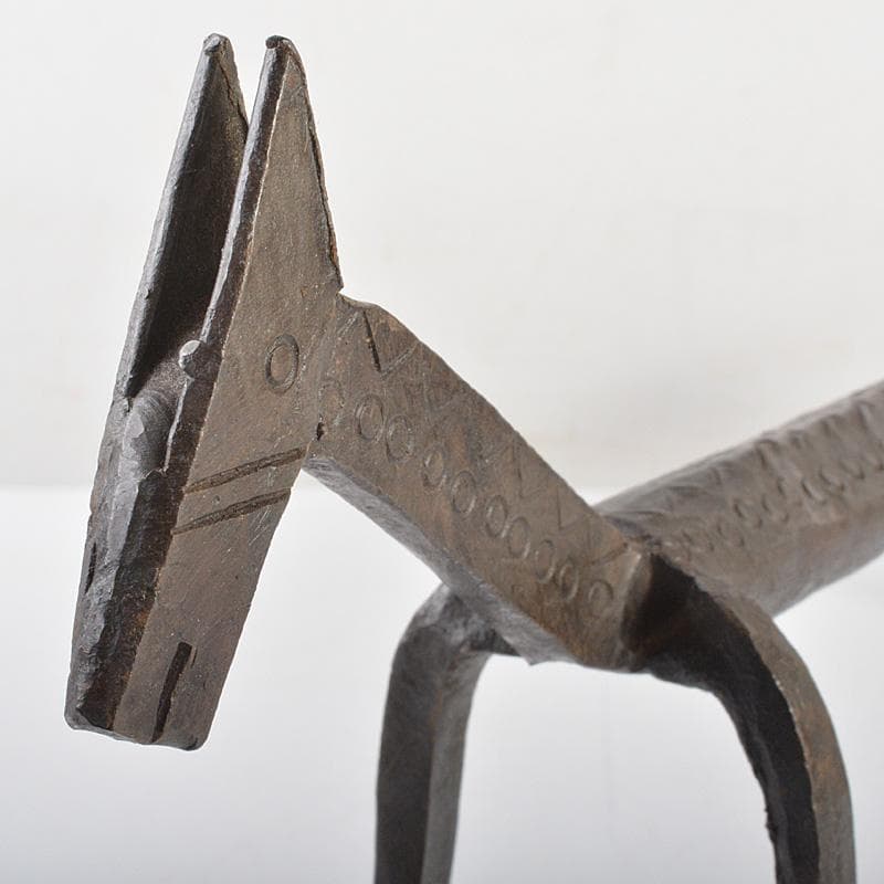 モダンアート　オブジェ　古鉄製　馬　置物　C　R7419