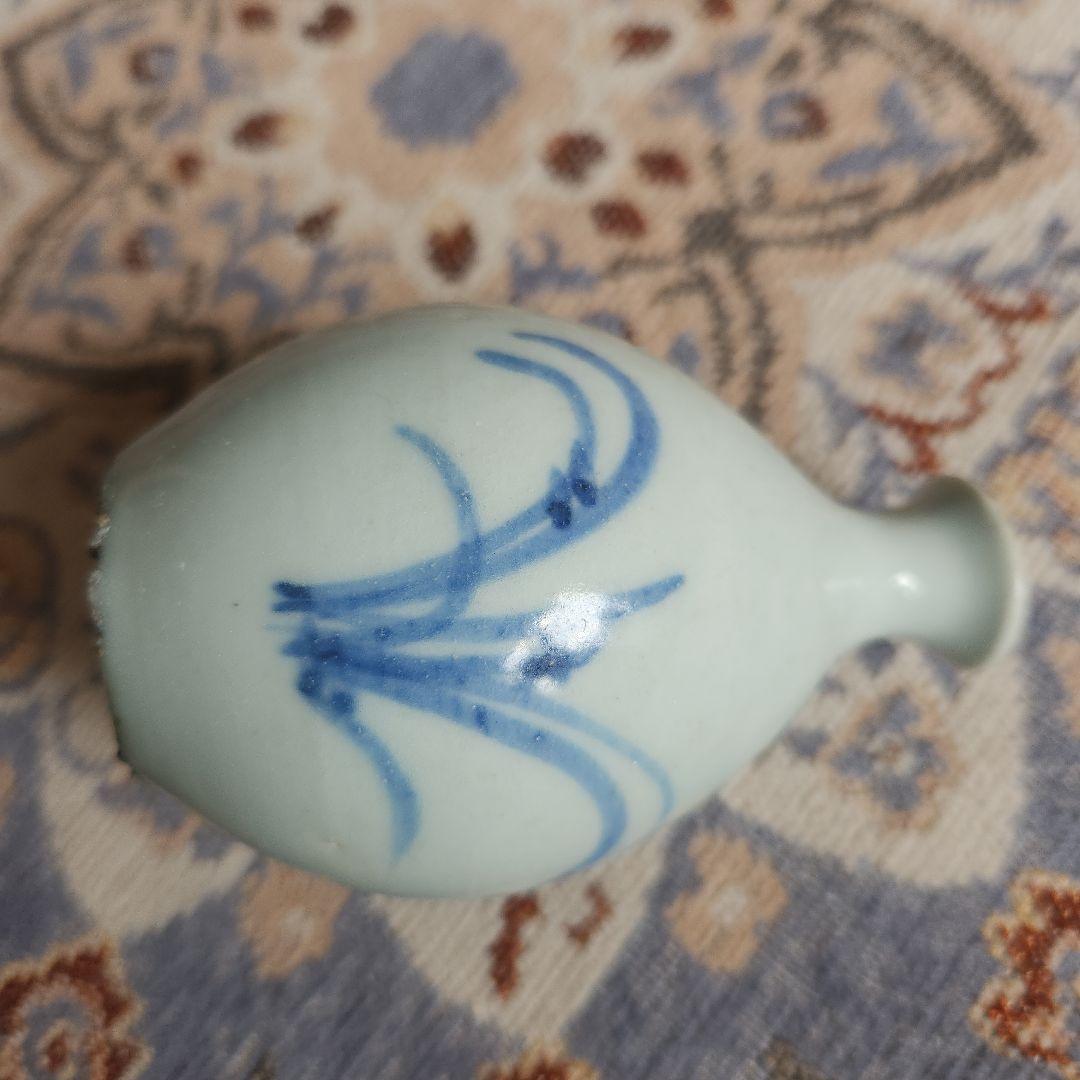 初期伊万里染め付け欄図小壺