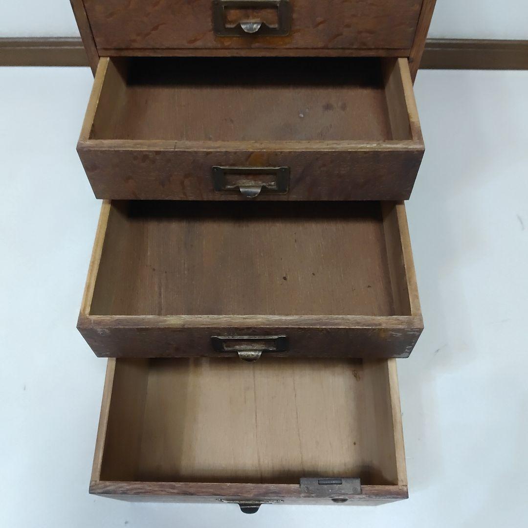昭和レトロ 小引き出し 5段 5杯 小抽斗 木製 木箱 古家具 収納