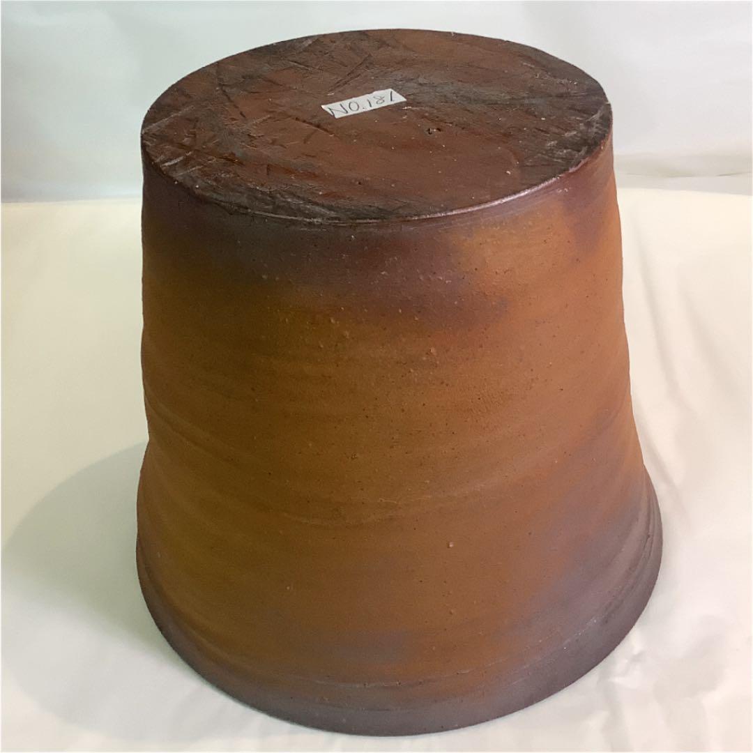 【茶道具】峰越窯 竹元郁雄作 越前焼水指　尋牛斎宗匠花押 塗蓋付