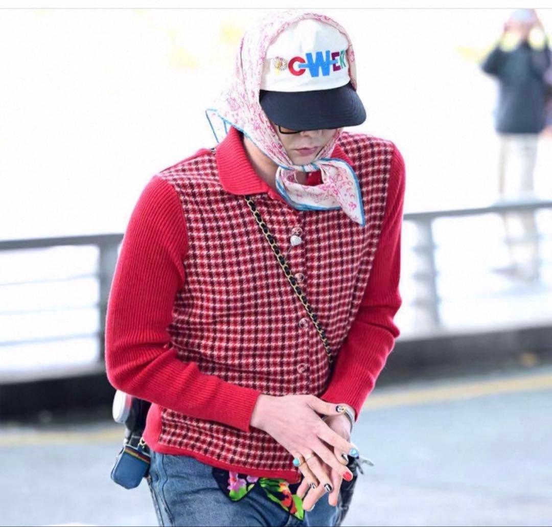 ジヨン GD G-DRAGON ジードラゴン 千鳥格子カーディガン ジヨコス