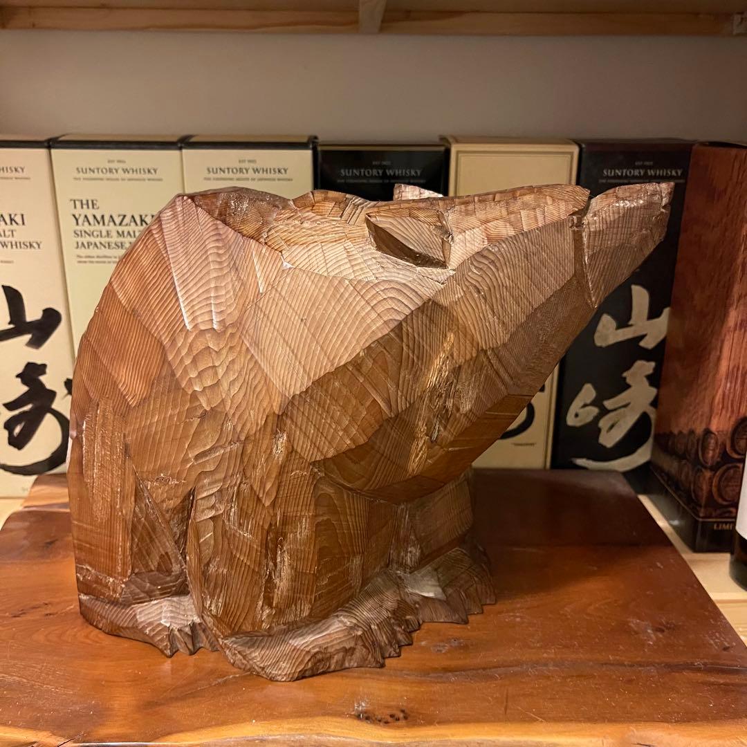 引間二郎　木歩　八雲　木彫　熊木彫　1980 大