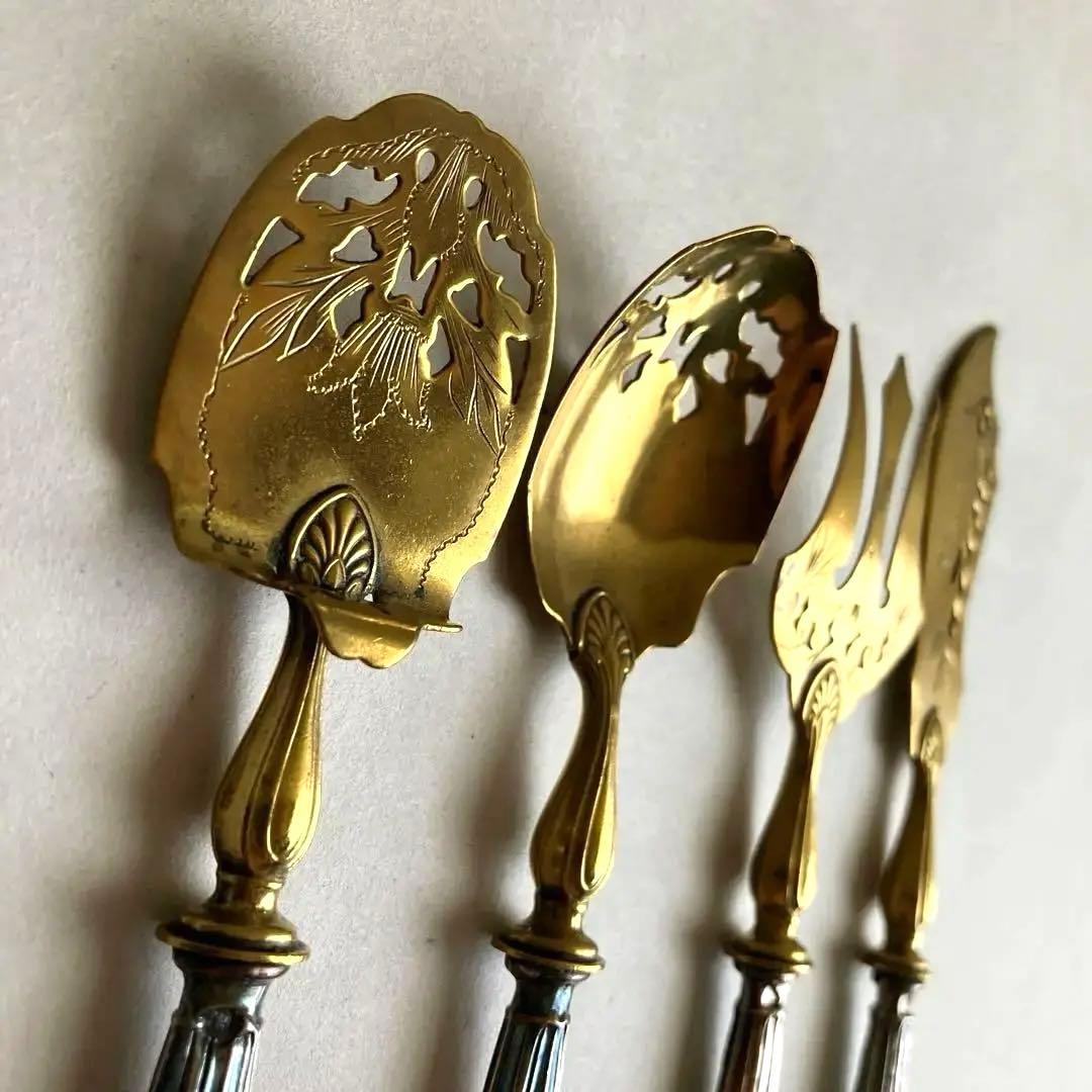 フランス アンティーク 真鍮カトラリーセット