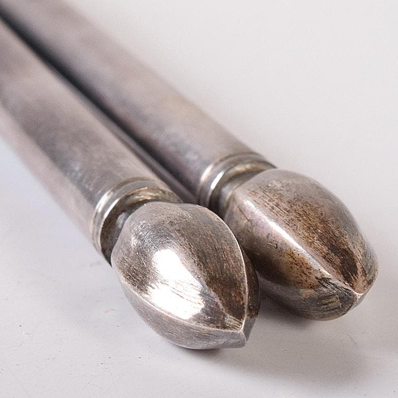 茶道具　銅製　中川浄益造　木の実火箸　約131g　共箱　D　R8367