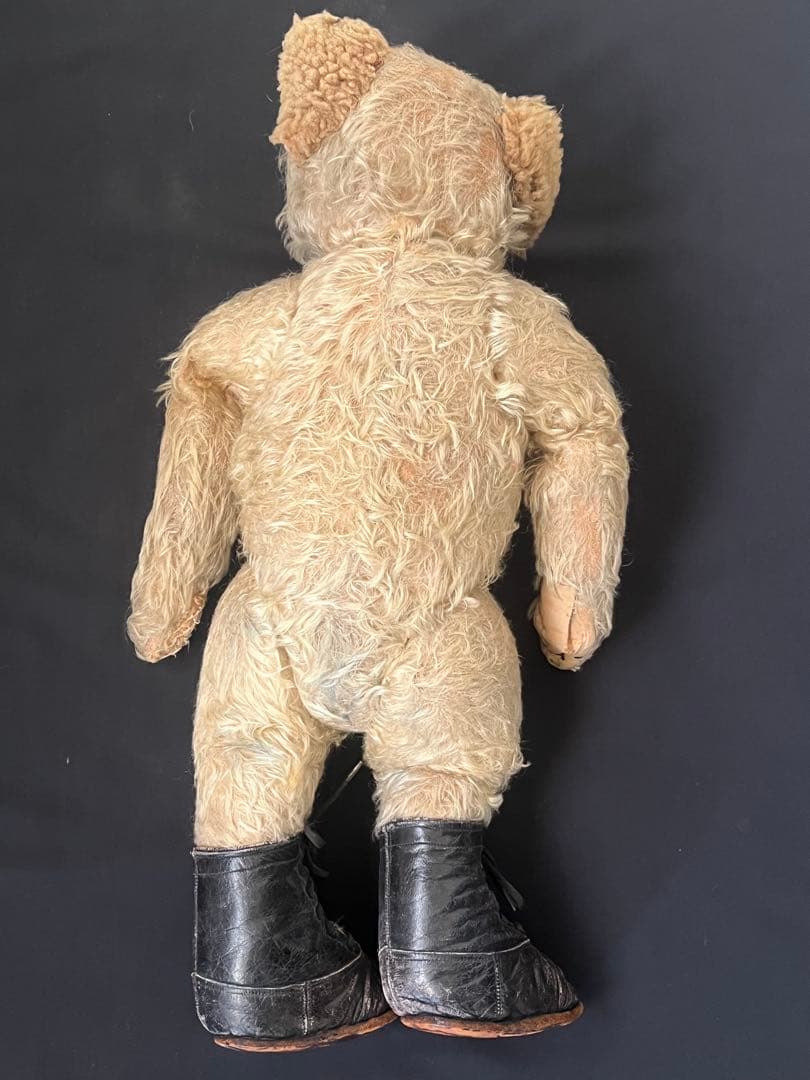 アンティークヴィンテージ英国製テディベア 革靴ぬいぐるみベアくまドール