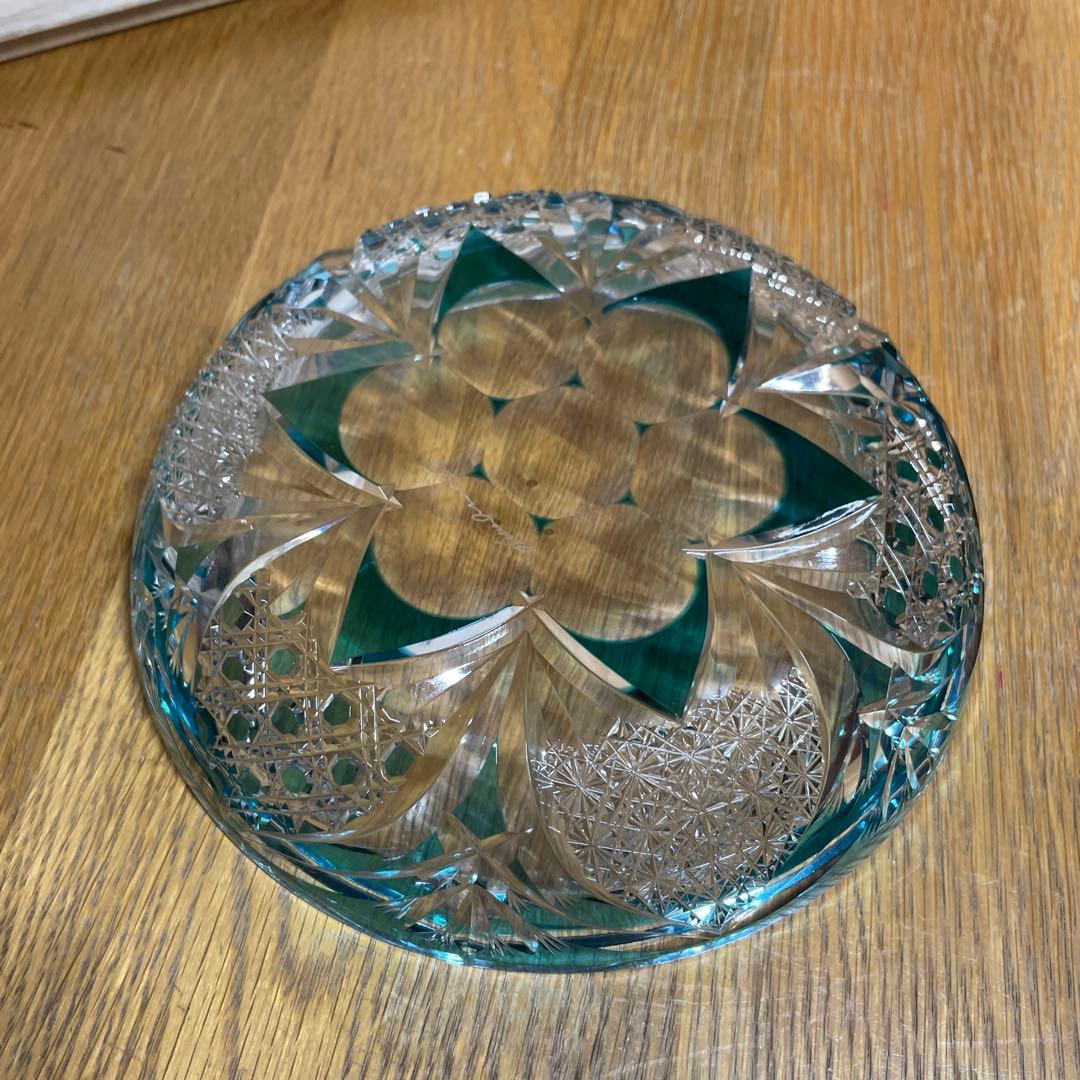 黒木国昭　綾切子　中皿　共箱