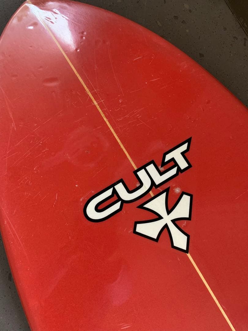 CULT LSD レトロフィッシュサーフボード イエロー/レッド手渡し推奨