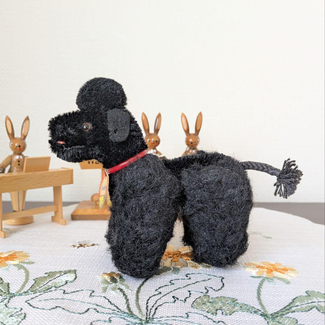 希少・最小サイズ　シュタイフ スノビー プードル 1950年代 ヴィンテージ 黒