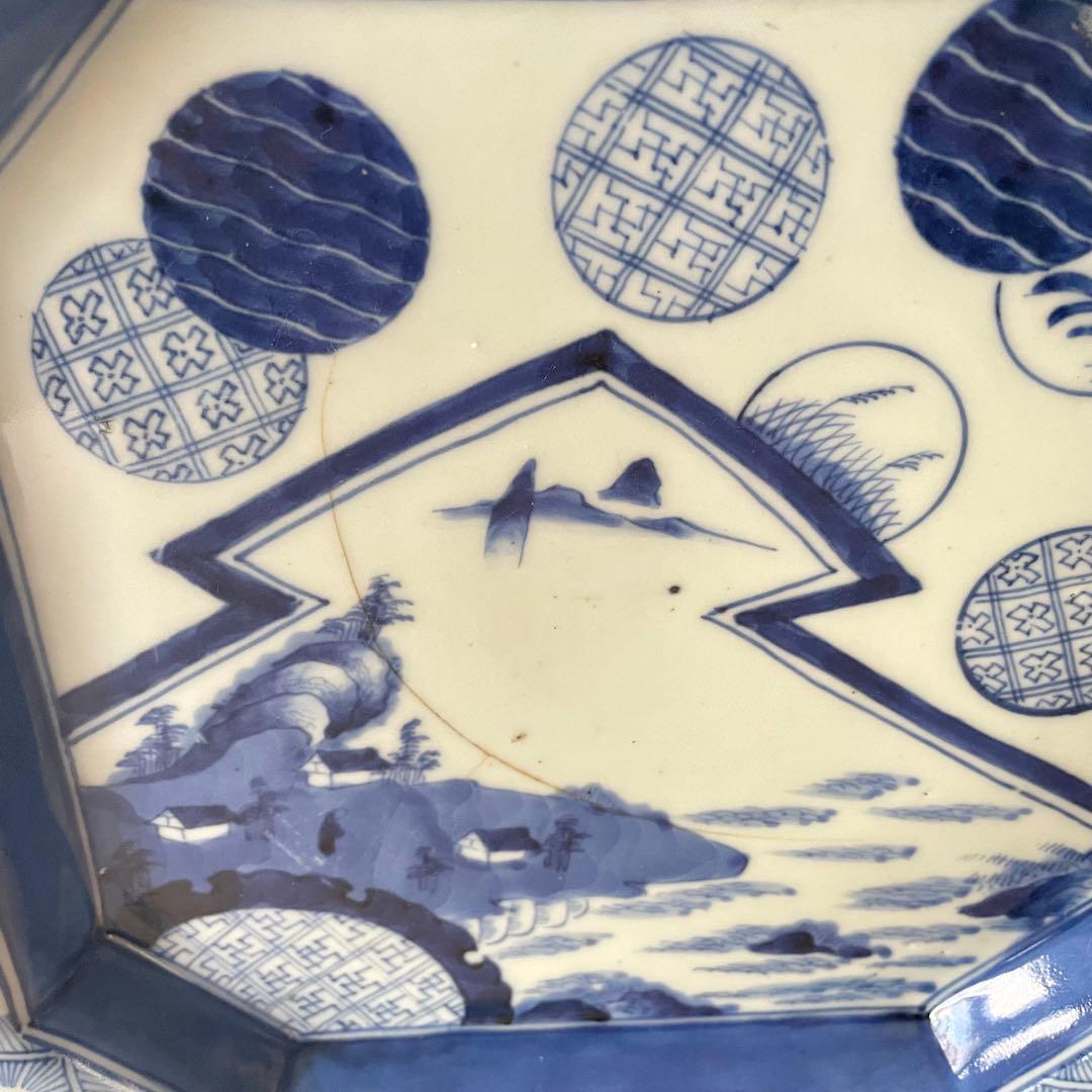 古伊万里 大明成化年製 染付 角皿 青花