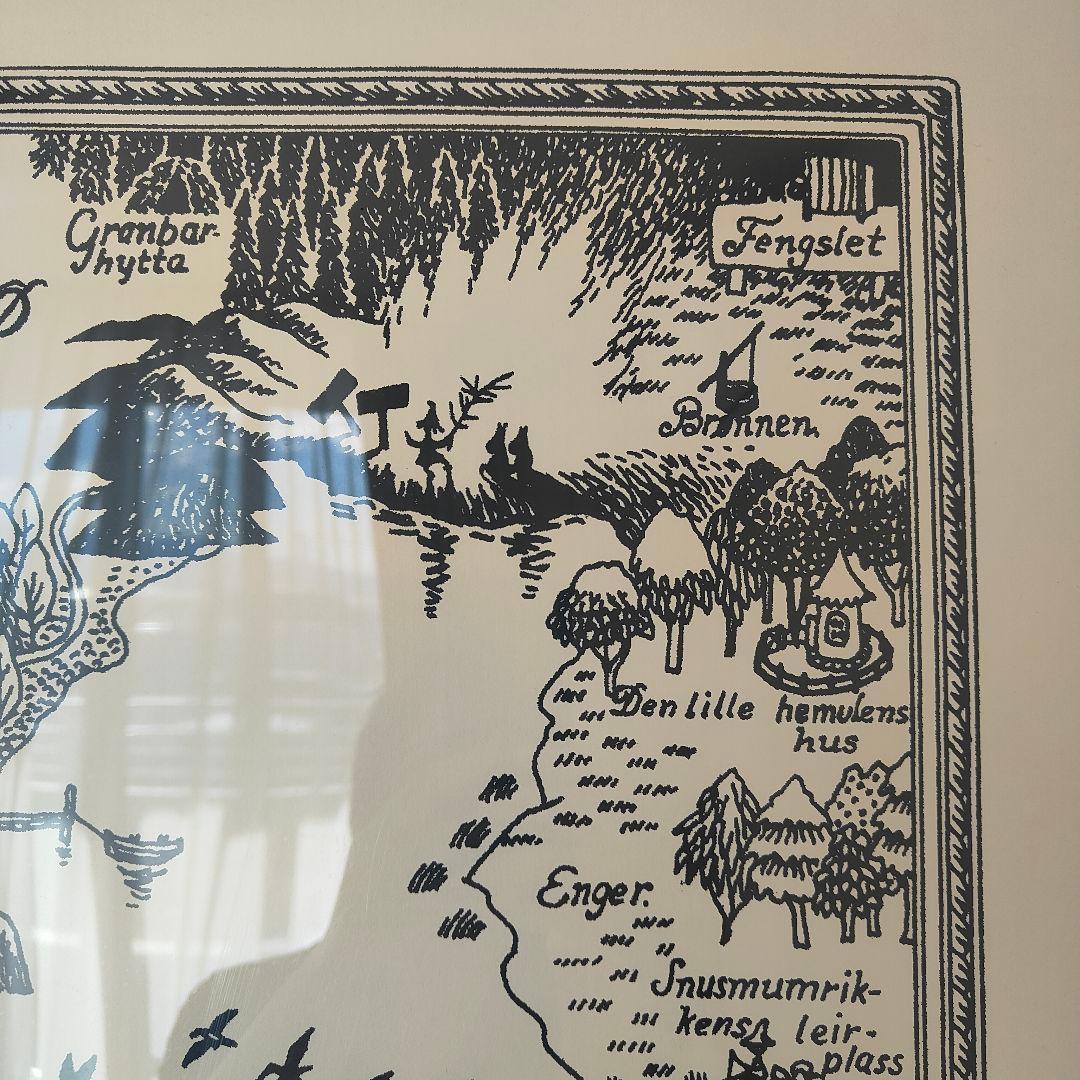 【限定】B2 ポスター　シルクスクリーン　ムーミン谷　地図　2004年　展覧会