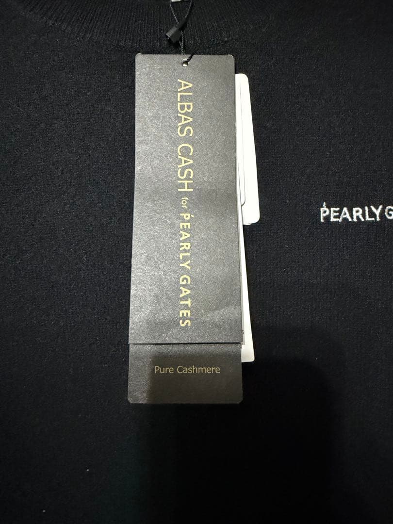 未使用PEARLY GATESカシミヤ100% クルーネックニット 黒 サイズ5