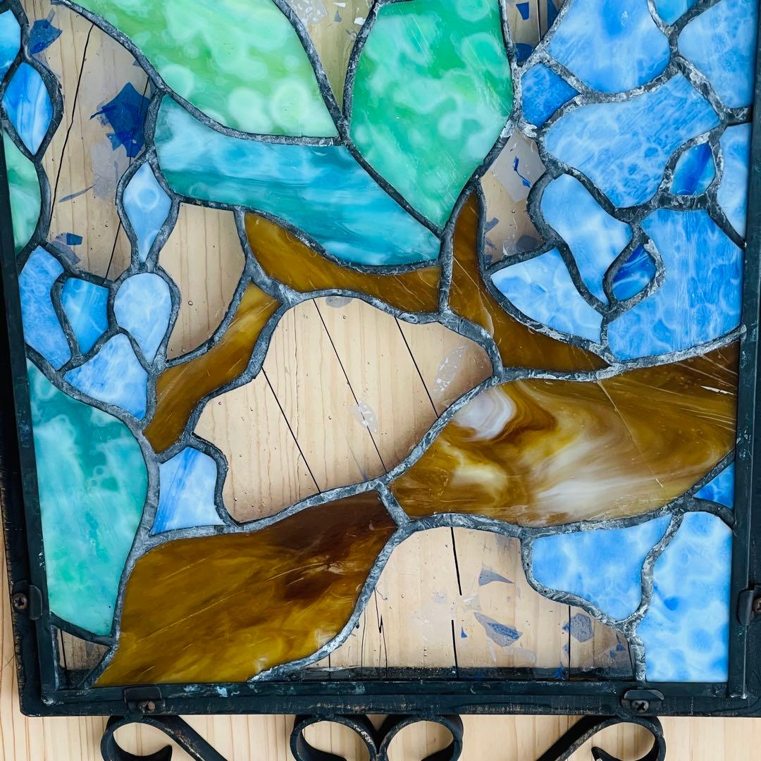 ✮美品✮ ステンドグラス　ボタニカル　壁掛け　オブジェ