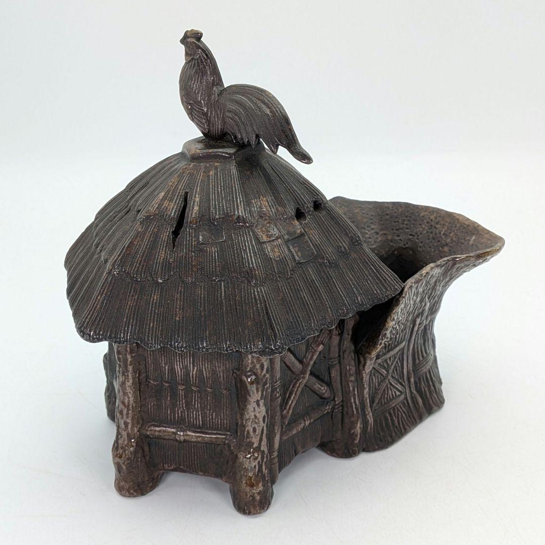 明治大正期 備前焼 葛屋香炉 合箱 香爐 酉摘み 在銘 香道具 抹茶道具 茶器