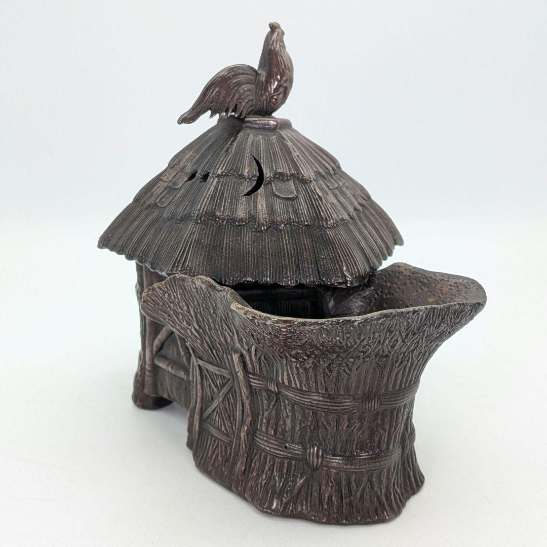 明治大正期 備前焼 葛屋香炉 合箱 香爐 酉摘み 在銘 香道具 抹茶道具 茶器