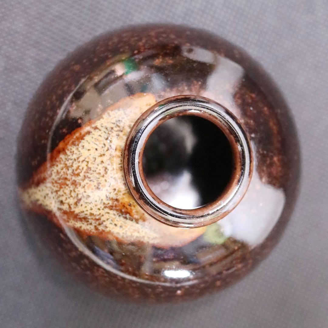 淡海ぜぜ 陽炎園造 膳所焼 茄子茶入 仕覆揃 膳所焼 茶器 茶壷 茶道具