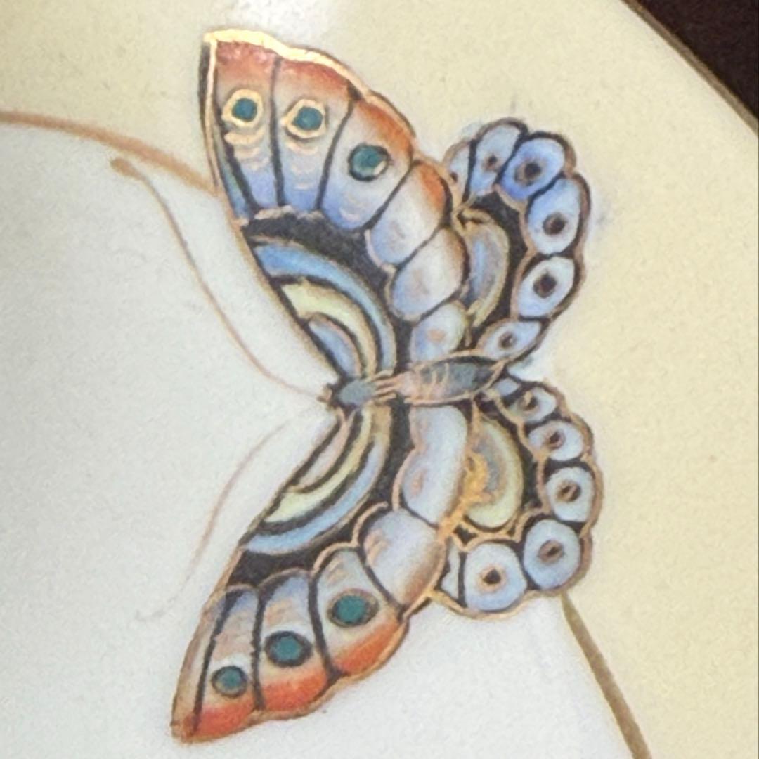 【100年モノ】オールドノリタケ センターハンドル皿 蝶文 M-NIPPON印