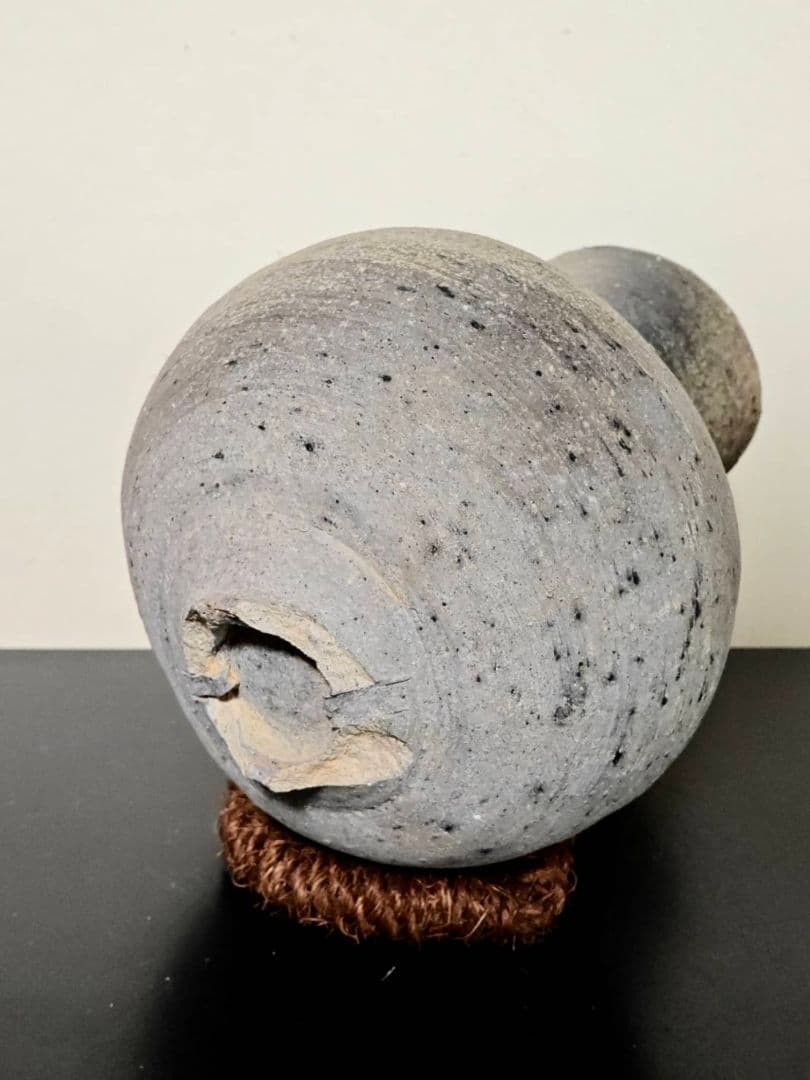 須恵器長頸壺　古墳時代　考古発掘品　古代日本　古美術　花呼ぶ器