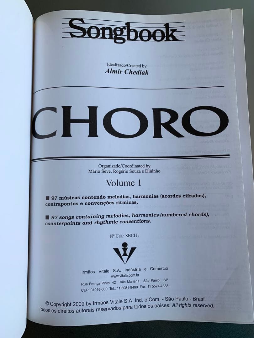 ショーロ　ソングブック　全3巻