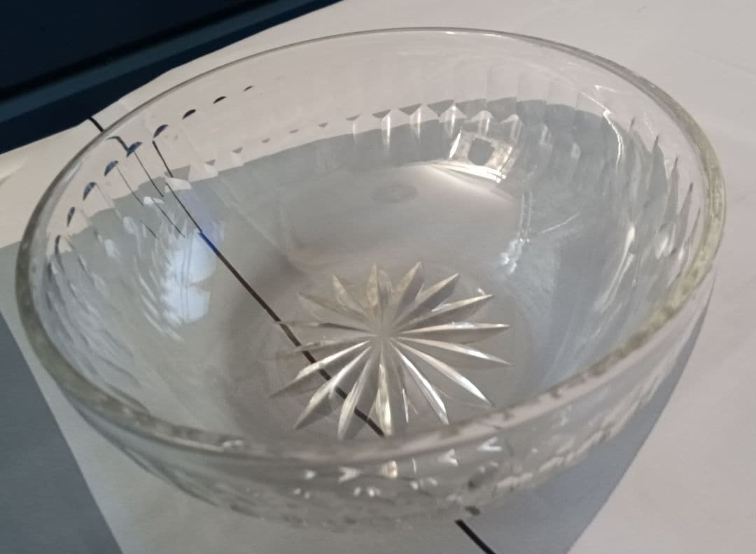 【明治期　アンティーク　クリスタルガラス】ボウル　インテリア　置物