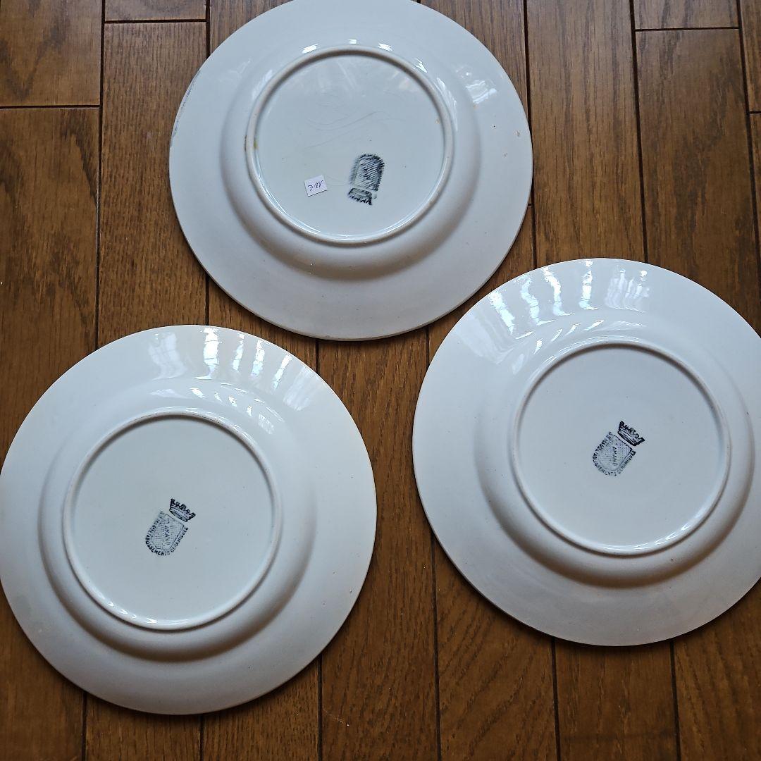 フルーツ柄デザートプレート3枚セット　サンタマン製　フランス蚤の市　美品