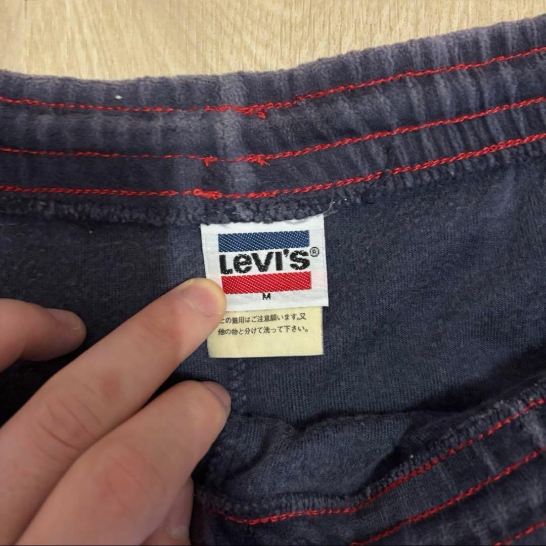 値下げ〇 希少 リーバイス ネイビー フリースジャージパンツ 赤ライン