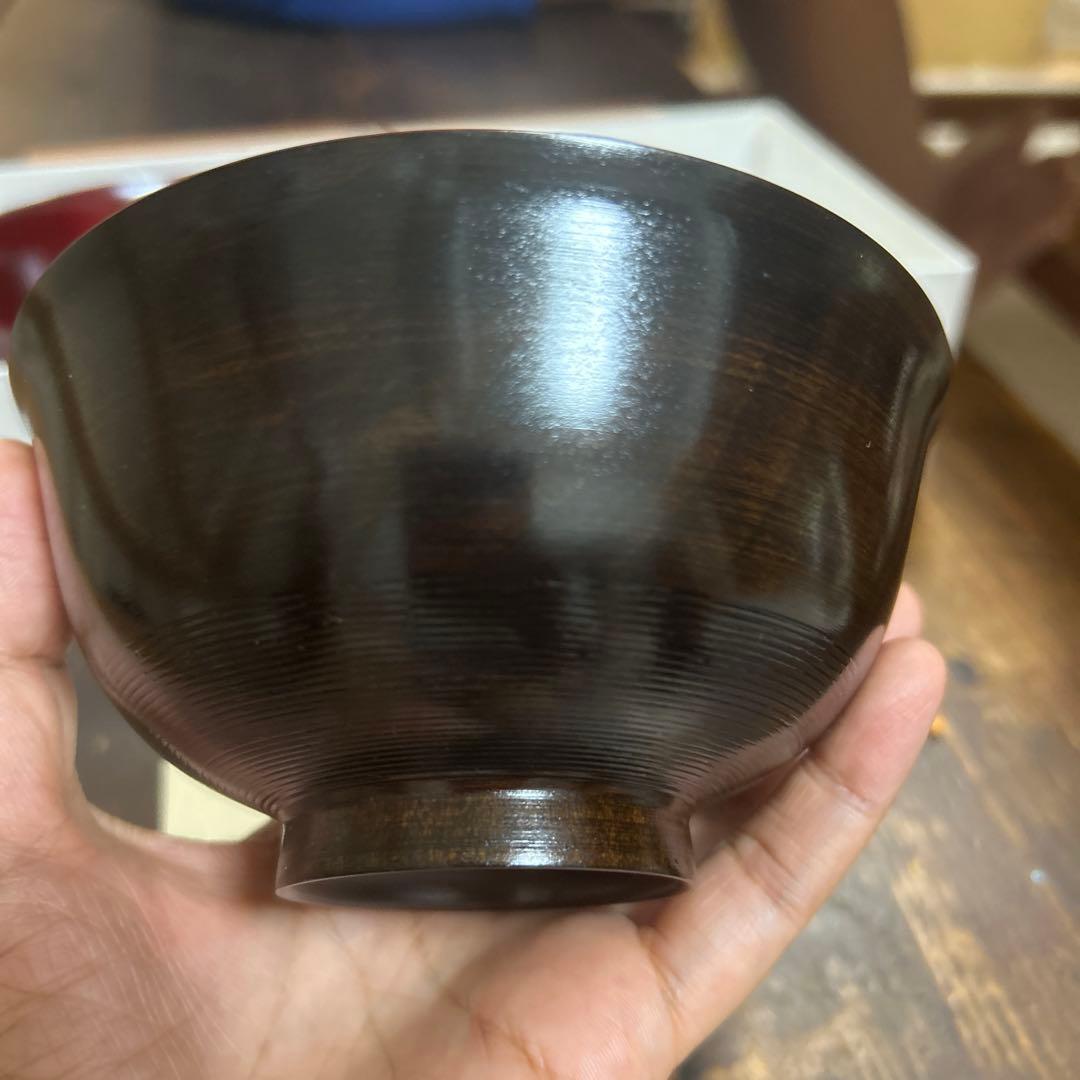 高級漆器　山中木製漆器　木地師　久保出章ニ　伝統工芸士　桜材　お茶漬け椀