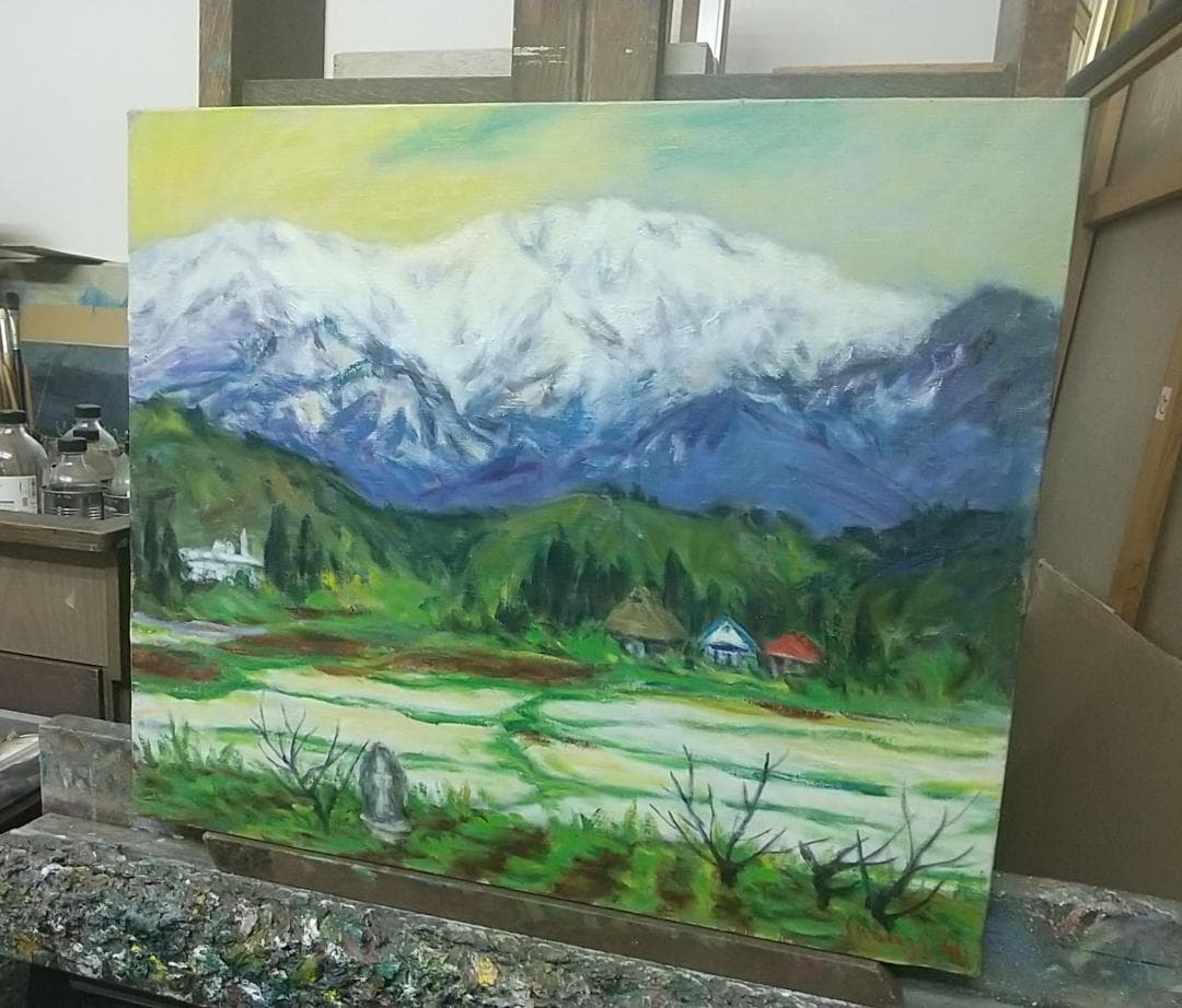 「蔵王山麓」F10 油絵 絵画