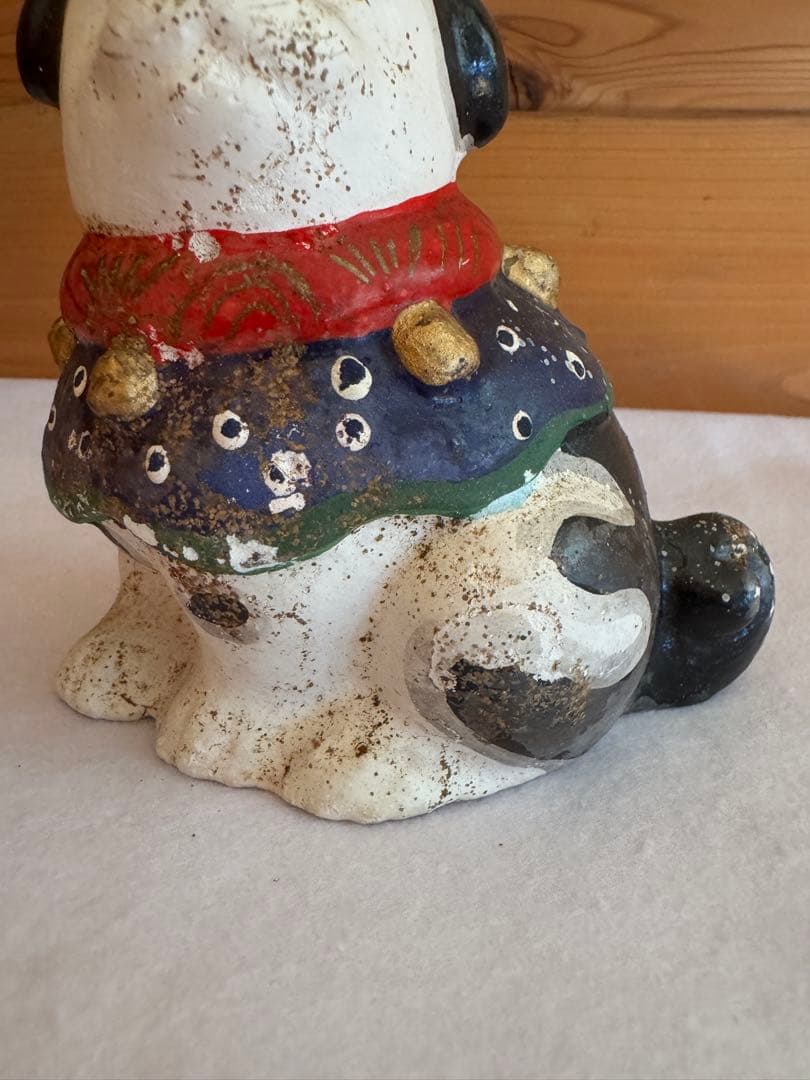 希少 中野土人形 奈良久雄 座り狆 郷土玩具 民藝 伝統文化 長野県