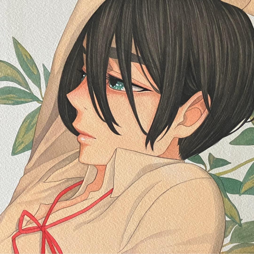 ベロニカ都登　イラスト　原画　水彩画　少年