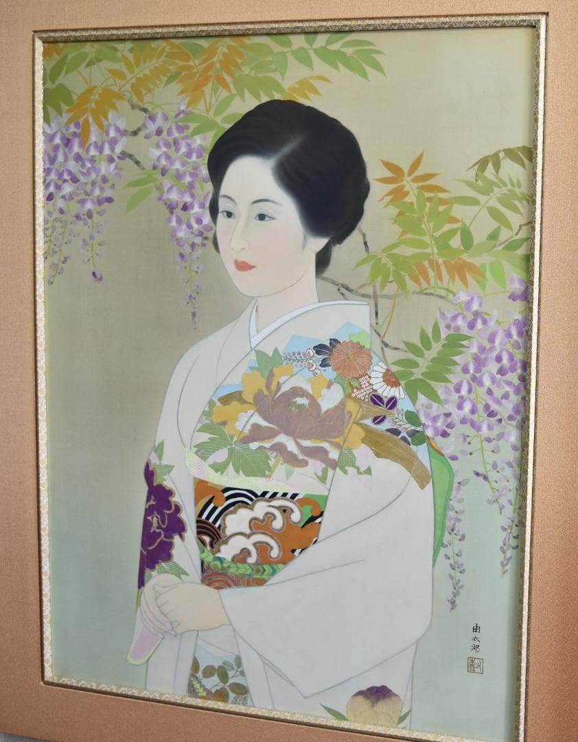 大正ロマン美人画・鈴木由太郎・白寿賞出展作原画　大作