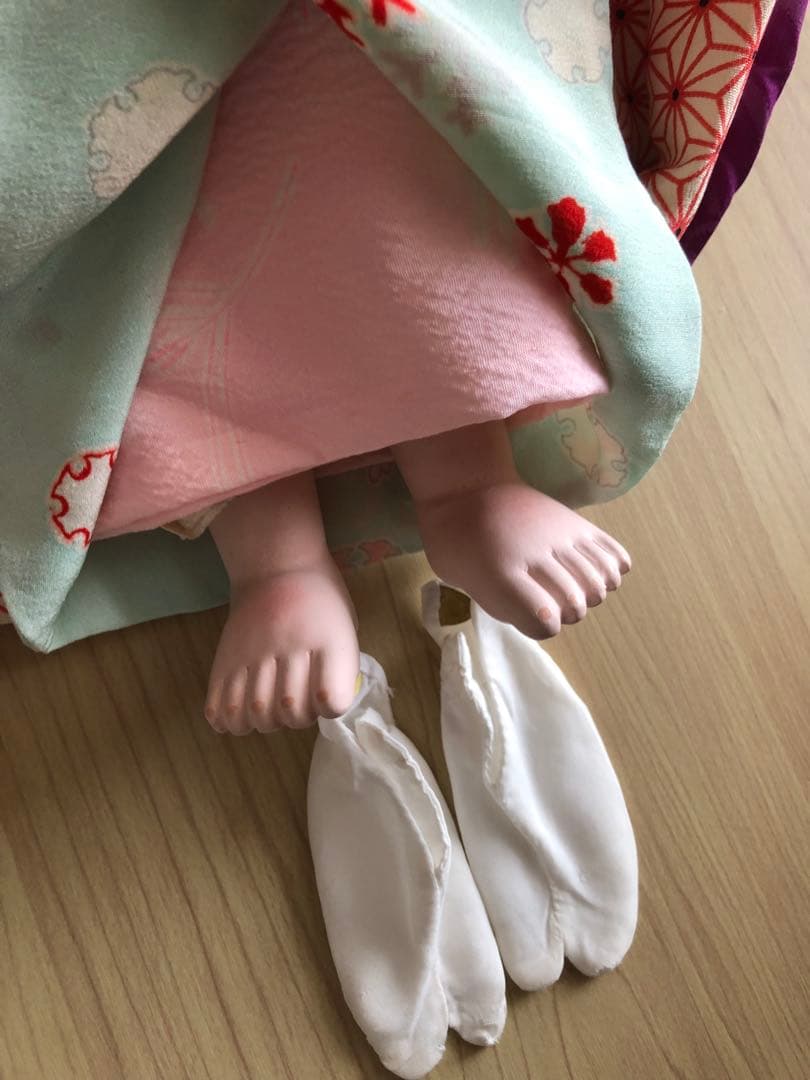 市松人形 約40cm+衣装+立て台
