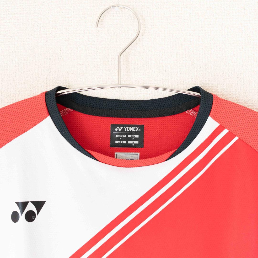 YONEX ゲームシャツ 柳井商工 背面 ユニ Lサイズ レッド (11)