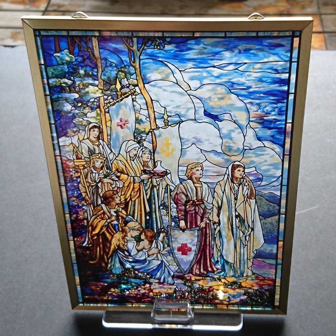 新品ルイスCティファニー ステンドグラス赤十字Red Crossグラスマスターズ