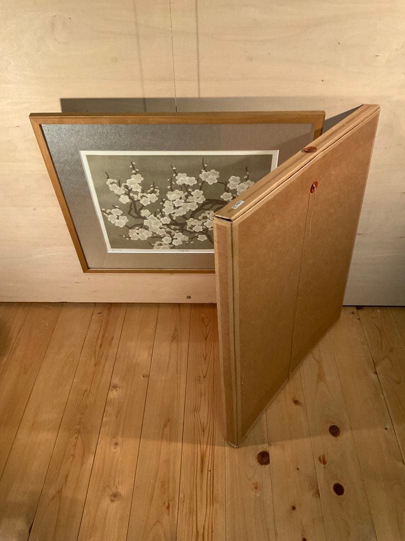 小泉淳作　「白梅図」　銅版画　直筆サイン・落款・作品証明シール有り