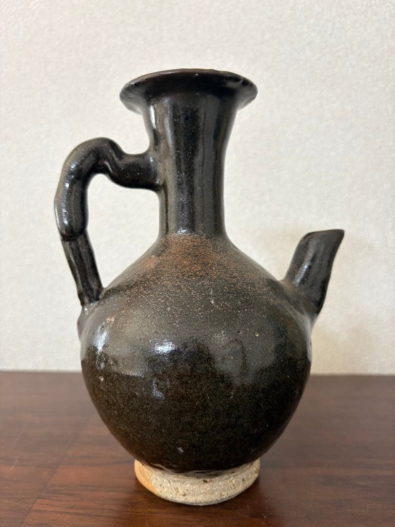 古い瓶　黒釉　水注　中国 水差　 花瓶 骨董