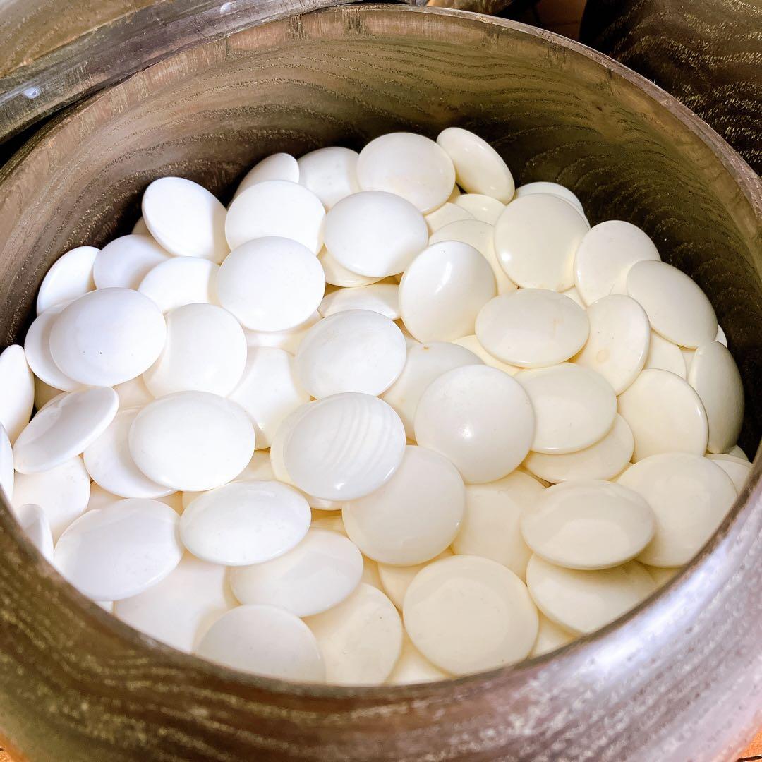 高級 囲碁版 セット へそあり 板目木表 昭和52年 レトロ 蛤石 那智黒石