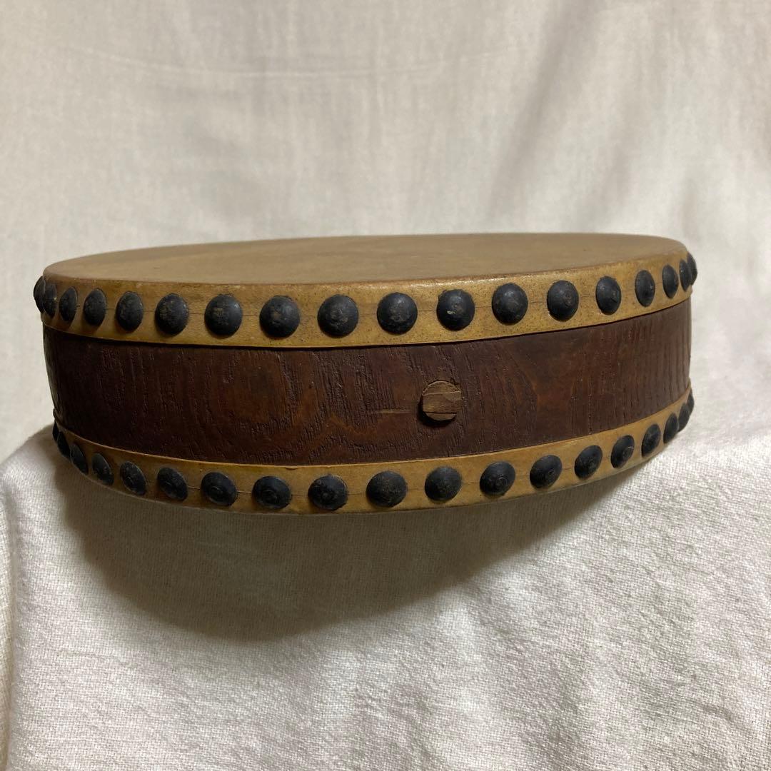 片手 太鼓 レトロ うちわ太鼓 両面たいこ