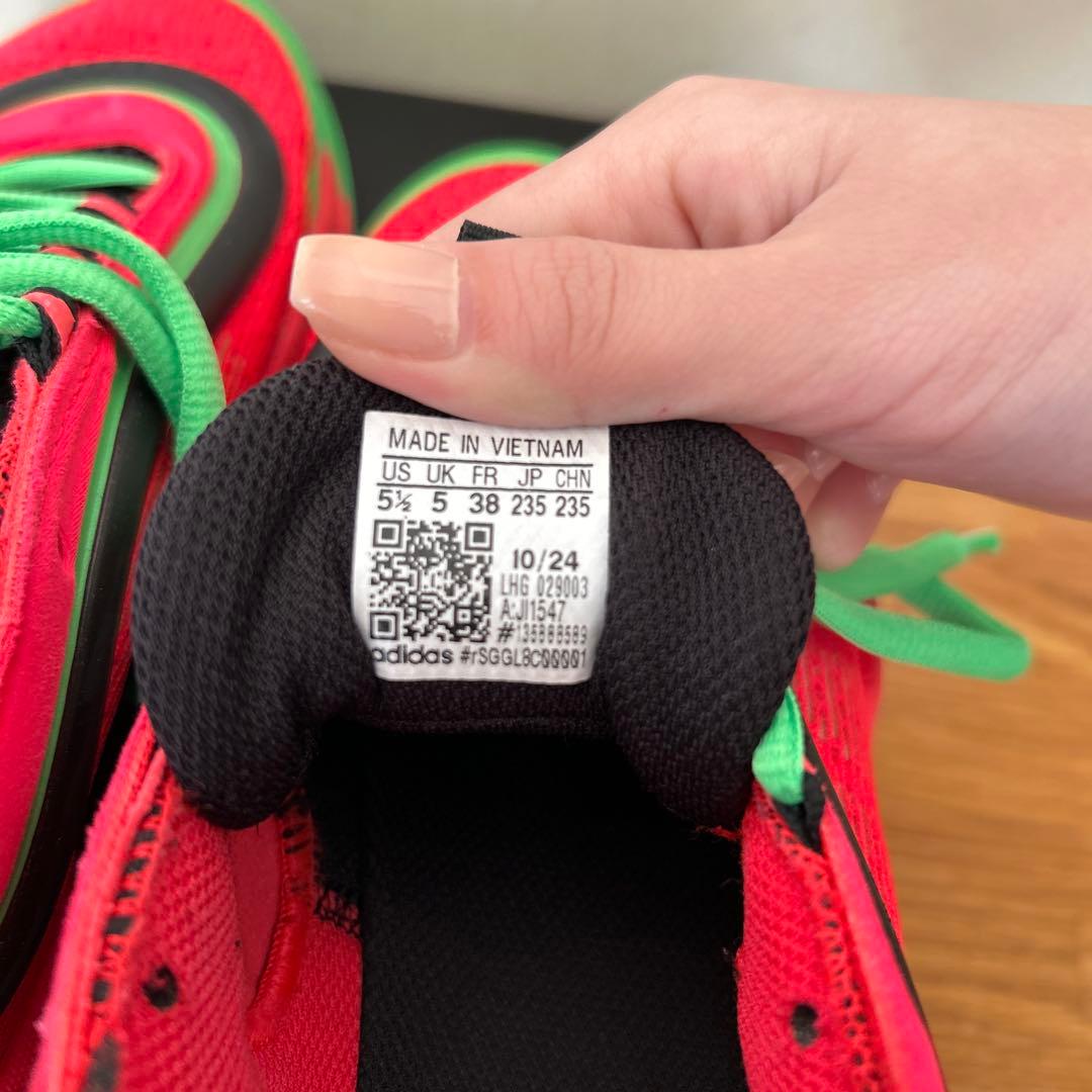 adidas バスケットシューズ 5.5 US レッド/グリーン