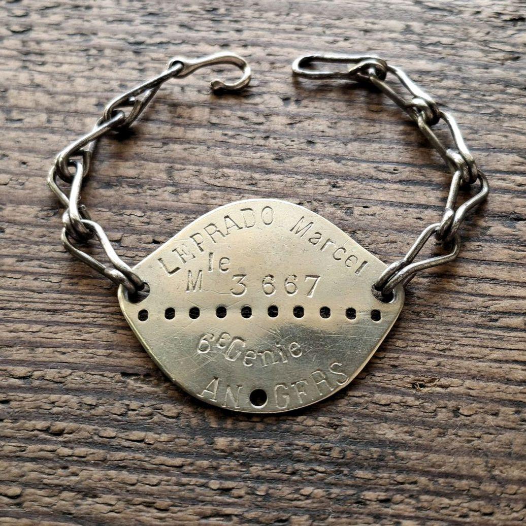 フランス軍 WW2 ヴィンテージ ミリタリー ドッグタグ ブレスレット